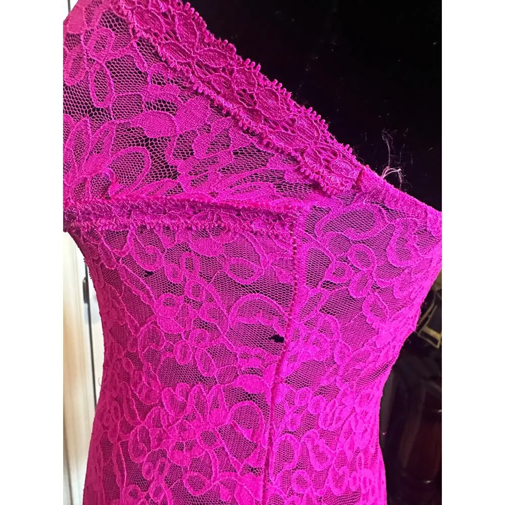 Victoria's Secret Lace Mini Slip Dress Hot Pink